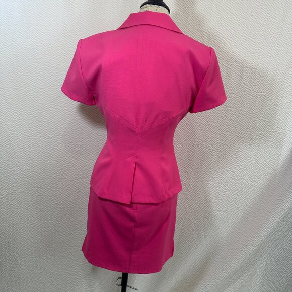 Vintage Dawn Joy 2 pc business casual Sheath Dress & Jacket Bubble Gum Pink - Picture 4 of 11